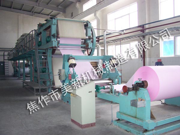 Four cylinder single coating inorganic carbon copy paper coater